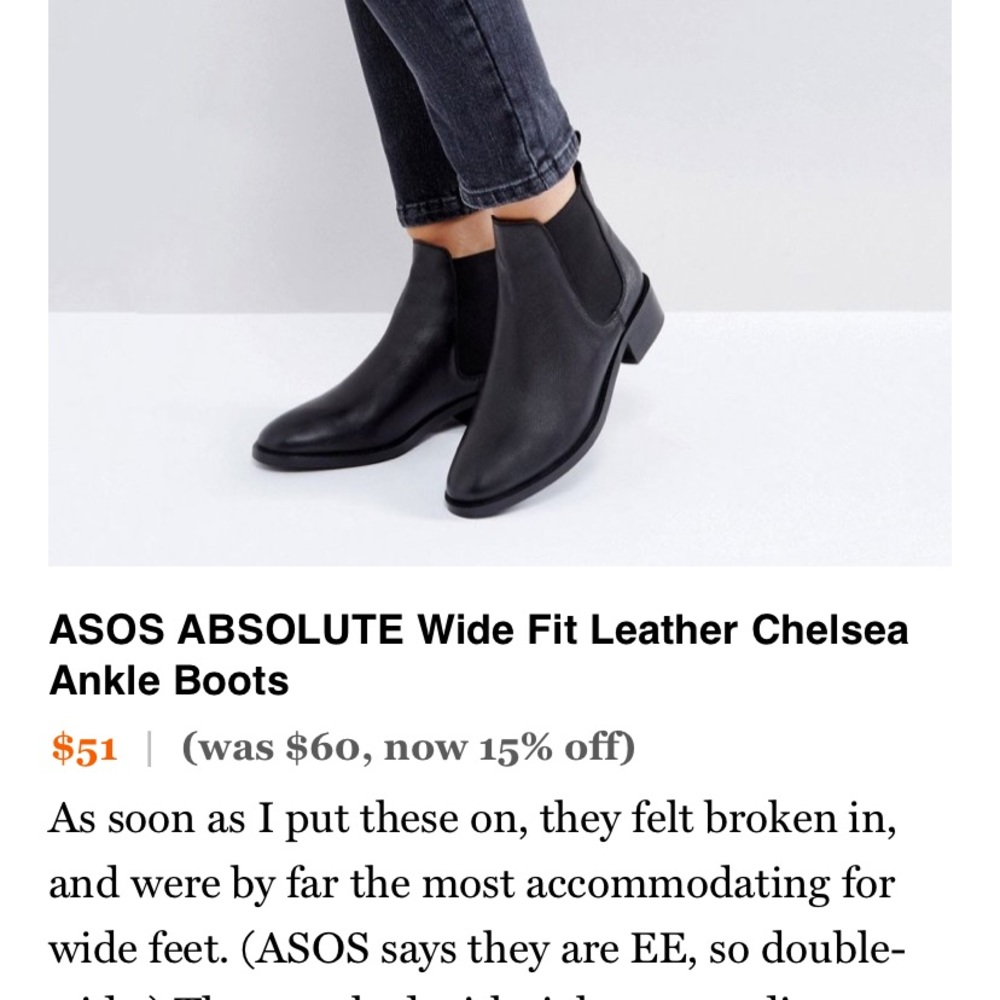 ASOS Black Chelsea boot wide fit